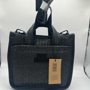 NWT black wicker Steve Madden crossbody with medium pouch included